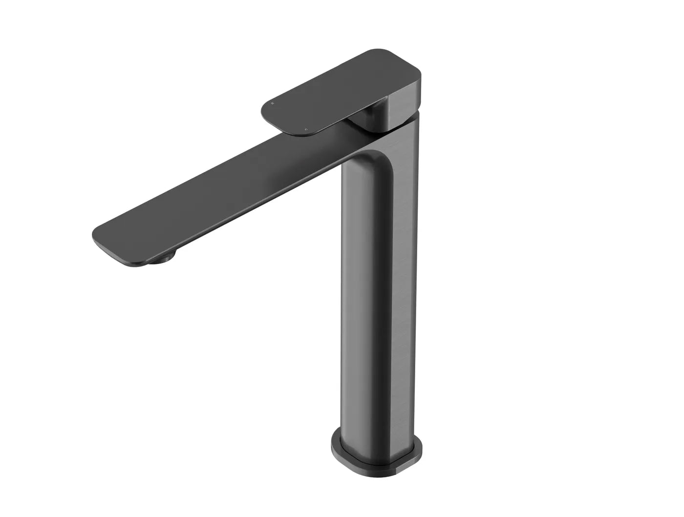 Oskar Brushed Gun Metal Tall Basin Mixer with Durable Finish