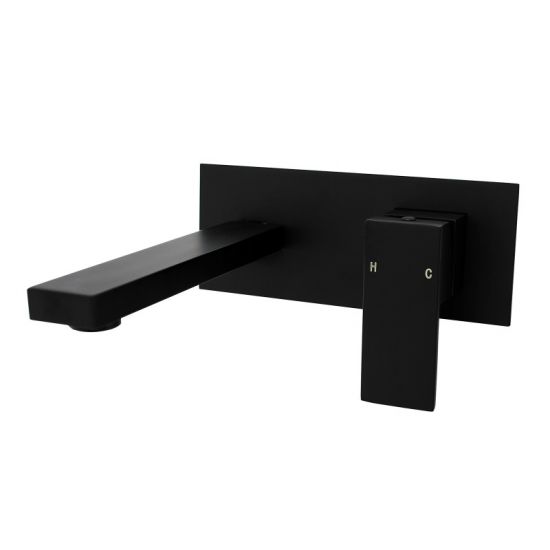 Hot Deal! Cavallo Matte Black Wall Mixer with Spout for Bathtub/Basin