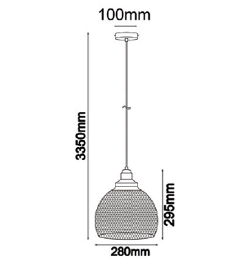 Industrial-Style Black Mesh Wine Glass Shape Single Pendant Light for Interior