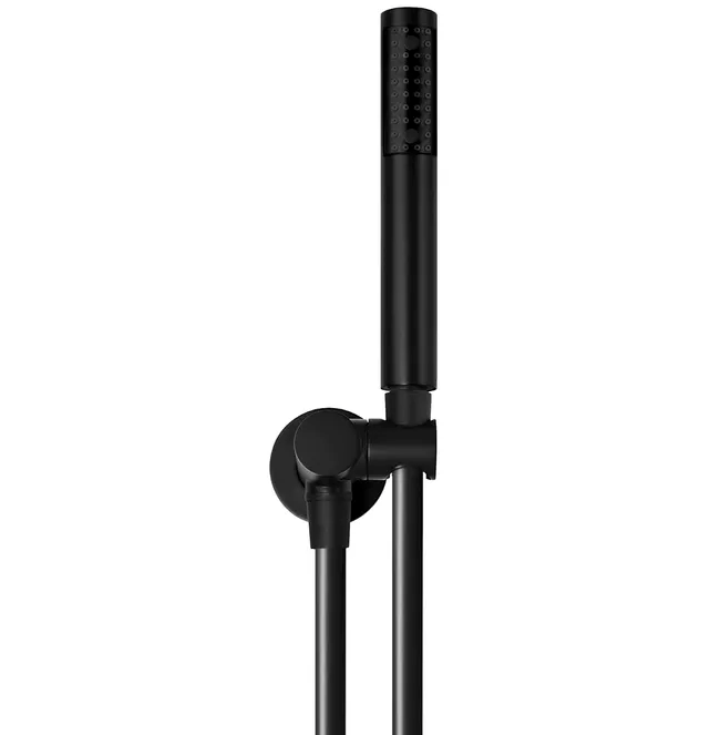 Stylish Round PAVIA Handheld Shower Set in Polished Matte Black