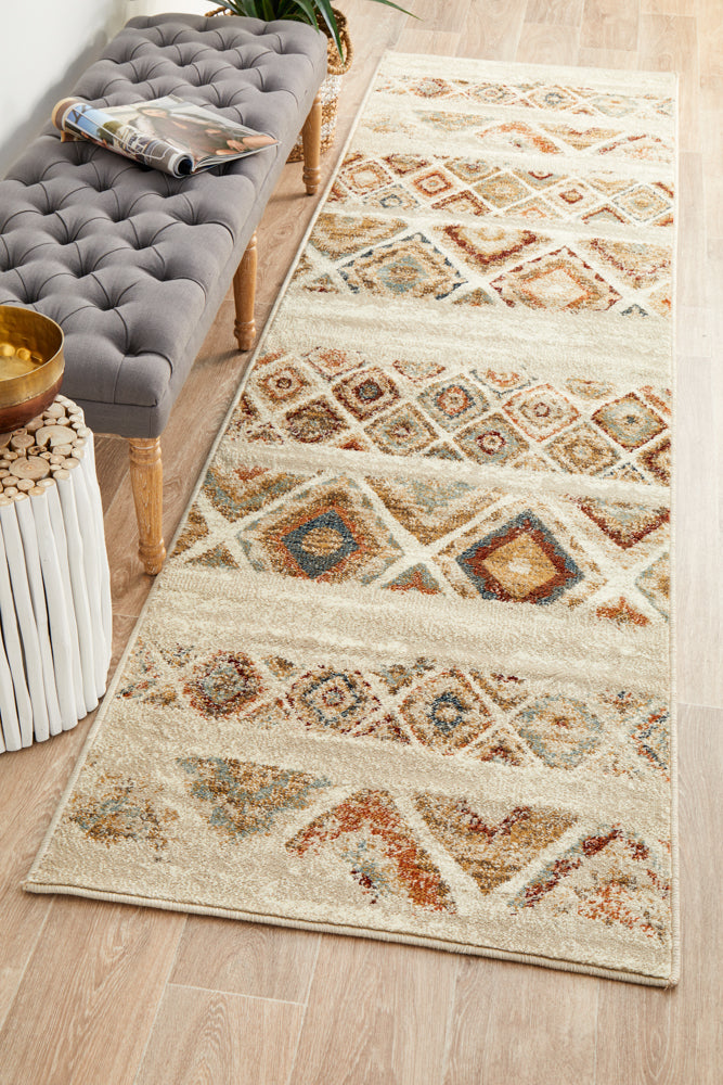 Elegant Oxford Rust Runner Rug with Contrast Design