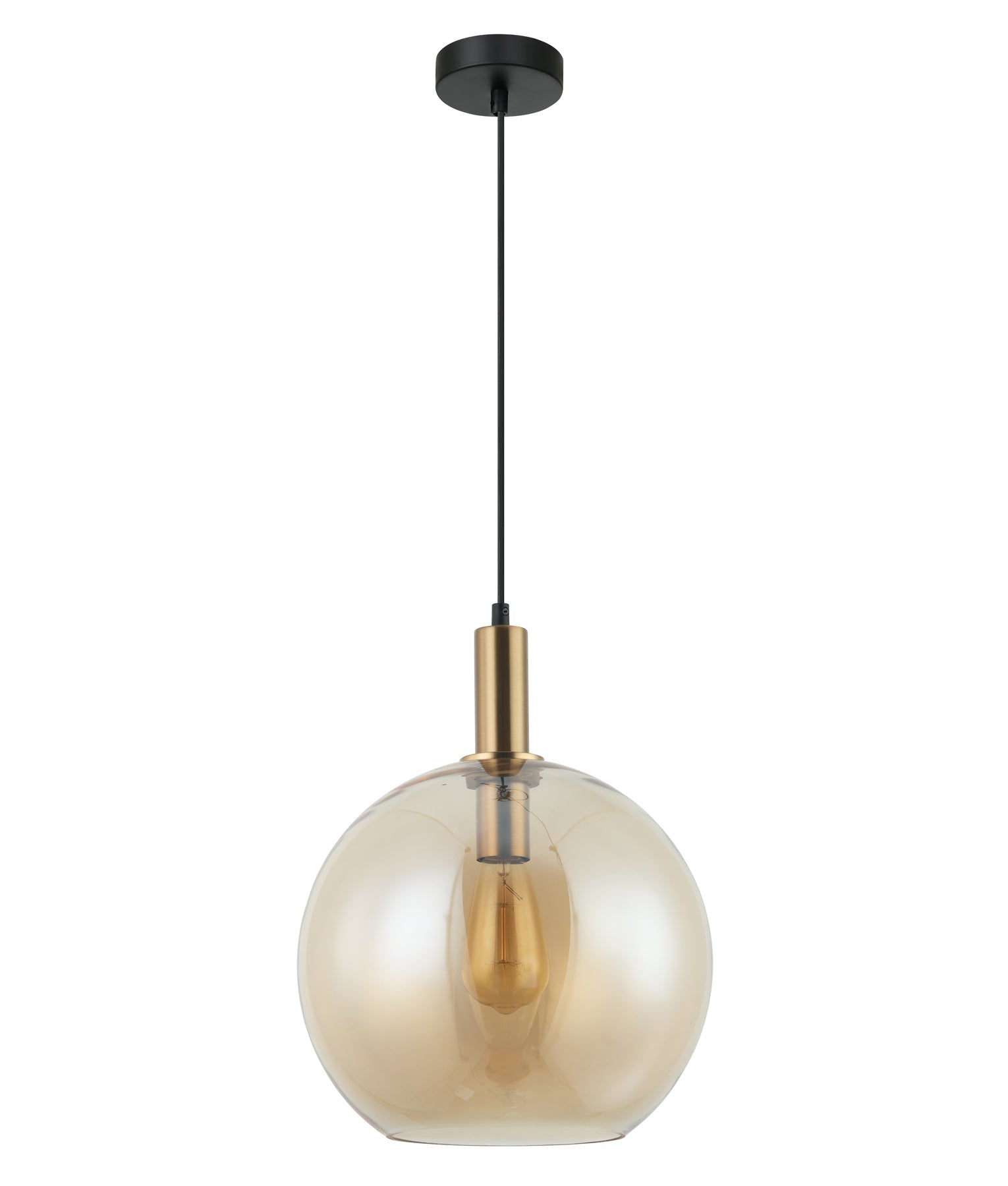 PATERA: Extended Bronze Highlighted Interior Glass Single Pendant Lights