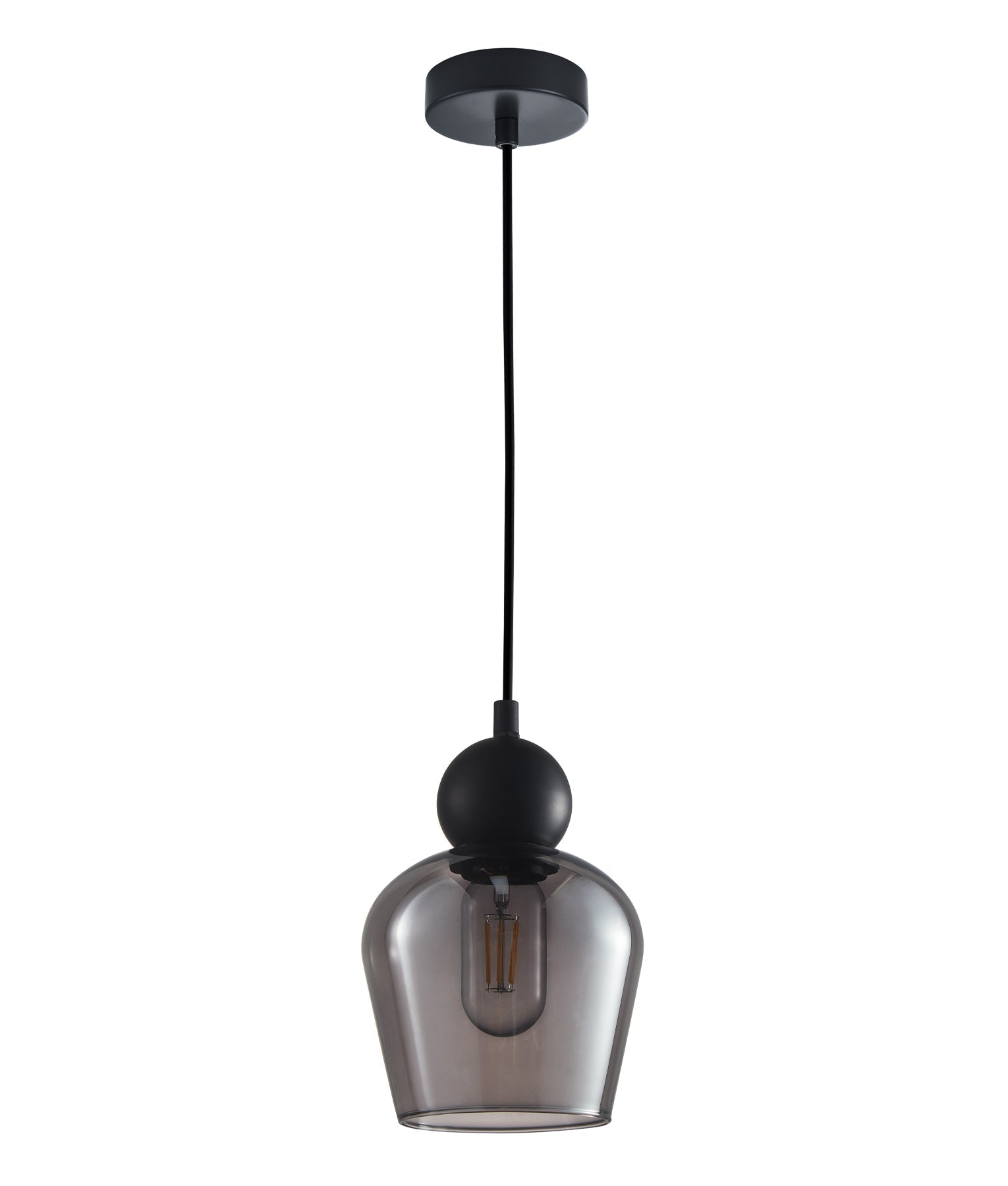 Exclusive CHAMPAN Interior Ellipse Pendant Lights in Bronze Amber/Black Smoke Glass