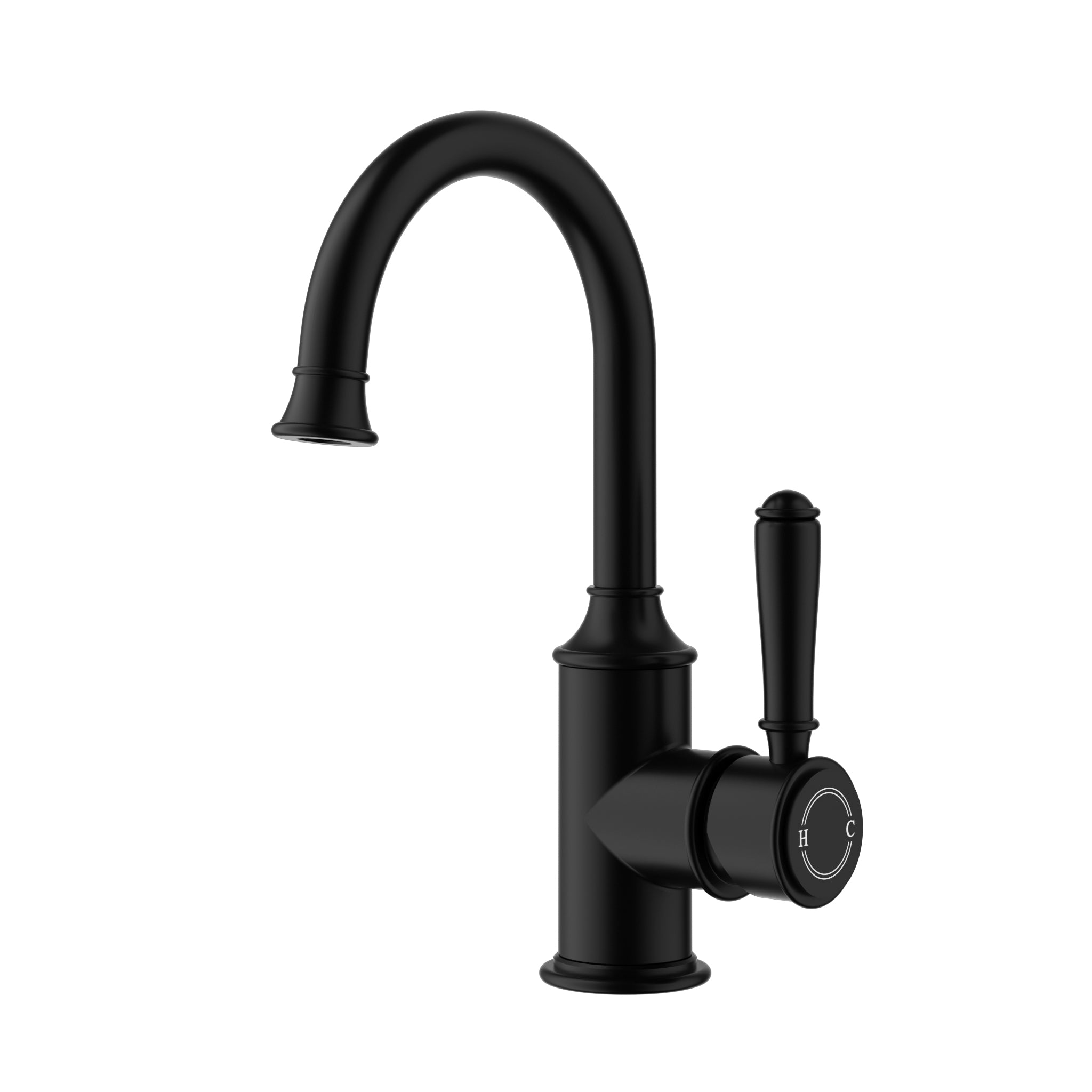 Hot Sale! Classic Matte Black Gooseneck Basin Mixer for Bathroom Use