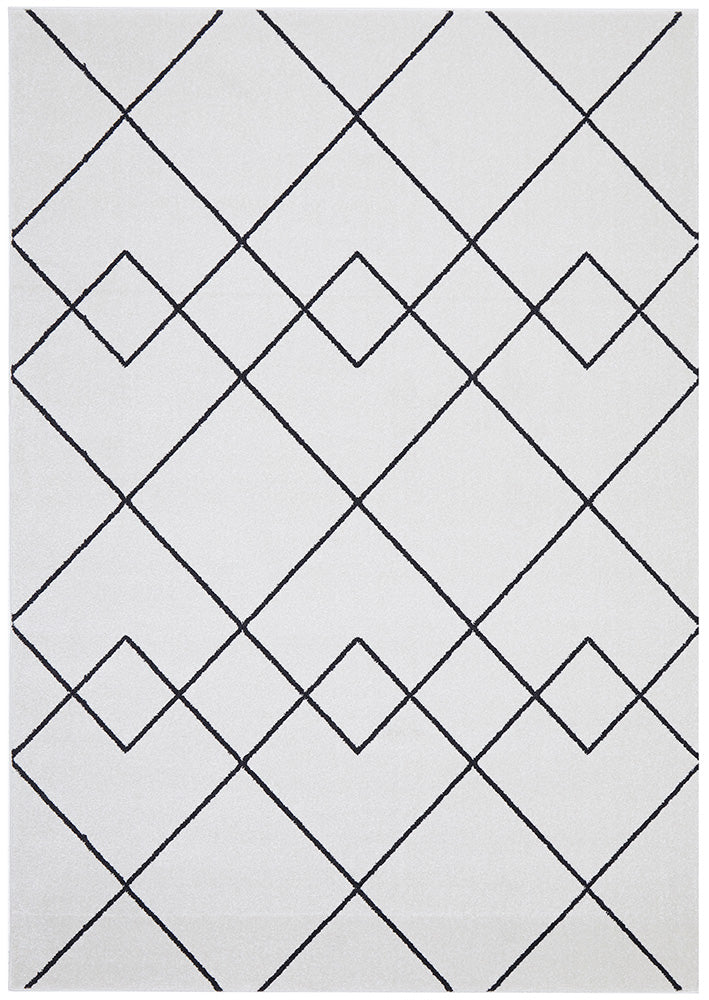 Paradise Diego Power Loomed Polypropylene Rug - Modern Design with Overlapping Diamonds