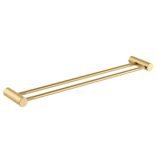 Hot Deal! 600mm CADDENCE Series Brushed Yellow Gold Double Bathroom Towel Rail