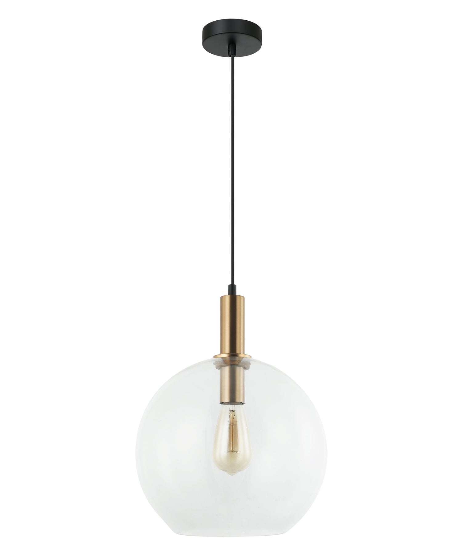 PATERA: Extended Bronze Highlighted Interior Glass Single Pendant Lights