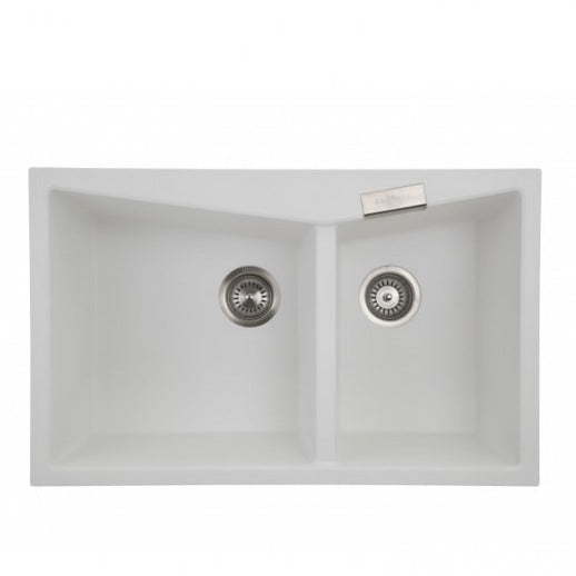 Hot Deal! Carysil White Granite Double Kitchen Sink, 800x500mm with Lifetime Warranty
