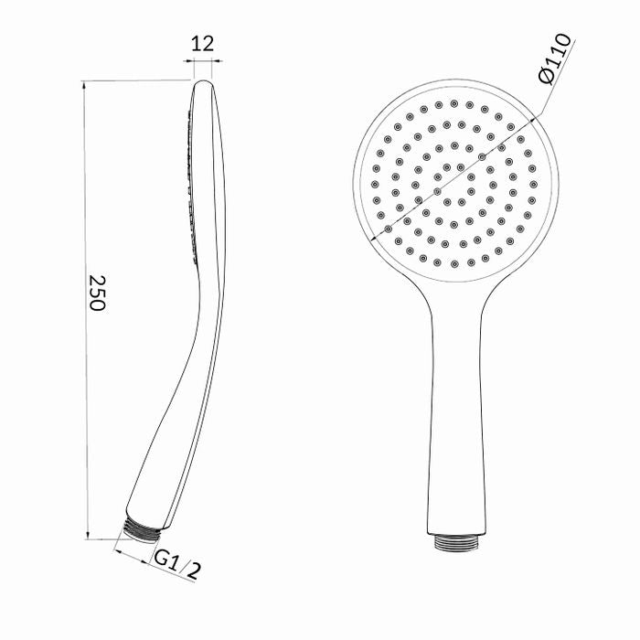 PAVIA Gun Metal Shower Rail Set with Round Handheld Shower - Great Deal!