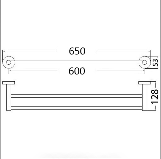 600mm Brushed Gun Metal Otus Round Double-Sided Towel Rail