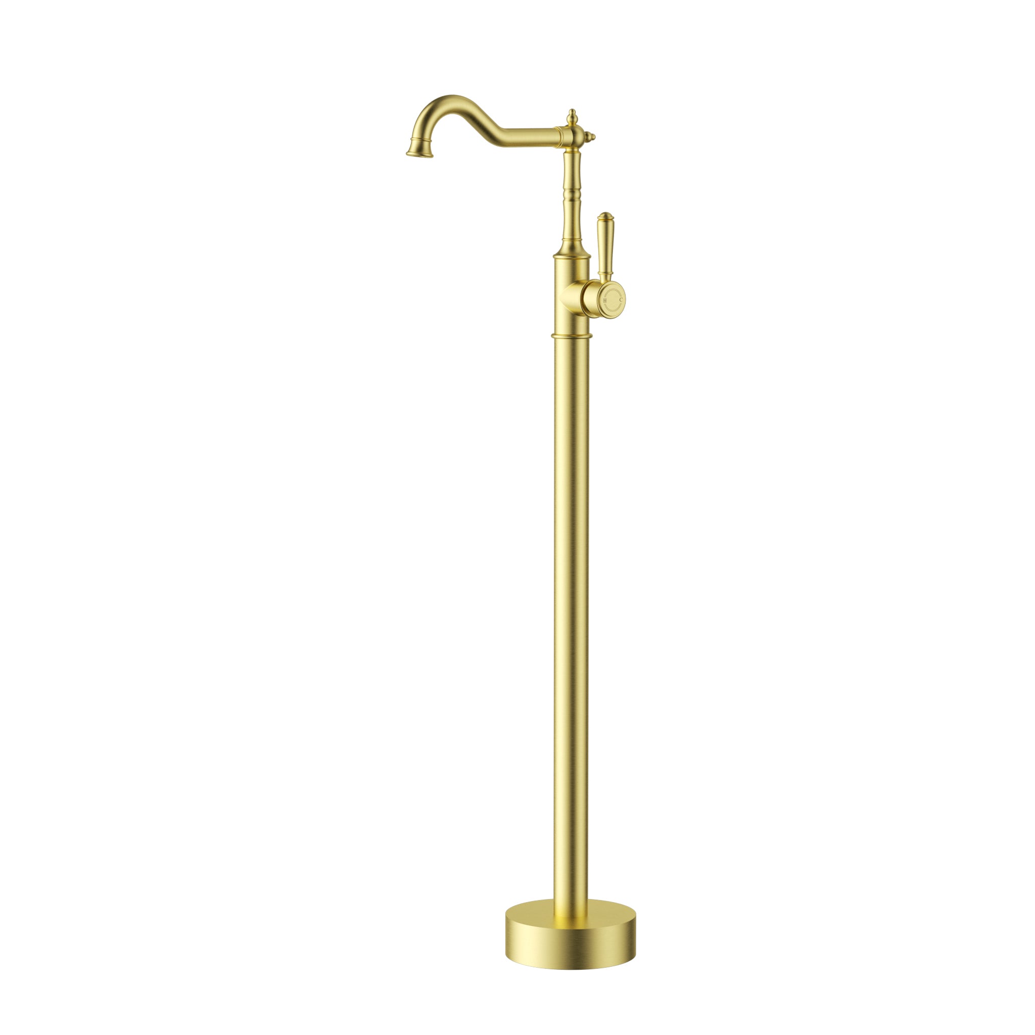 Hot Deal! Brushed Gold Clasico Freestanding Bath Mixer