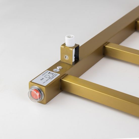 4-Bar Square Electric Heated Towel Rack with Brushed Yellow Gold Finish