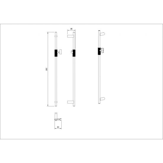 Hot Deal: CADDENCE Brushed Gun Metal Shower Rail (No Handheld)