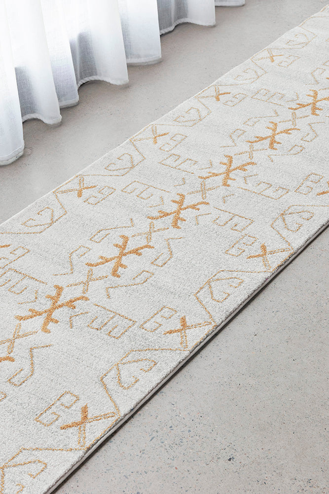 Hot Sale! Turkish Power Loomed Paradise Cala Gold Runner Rug for Living Room