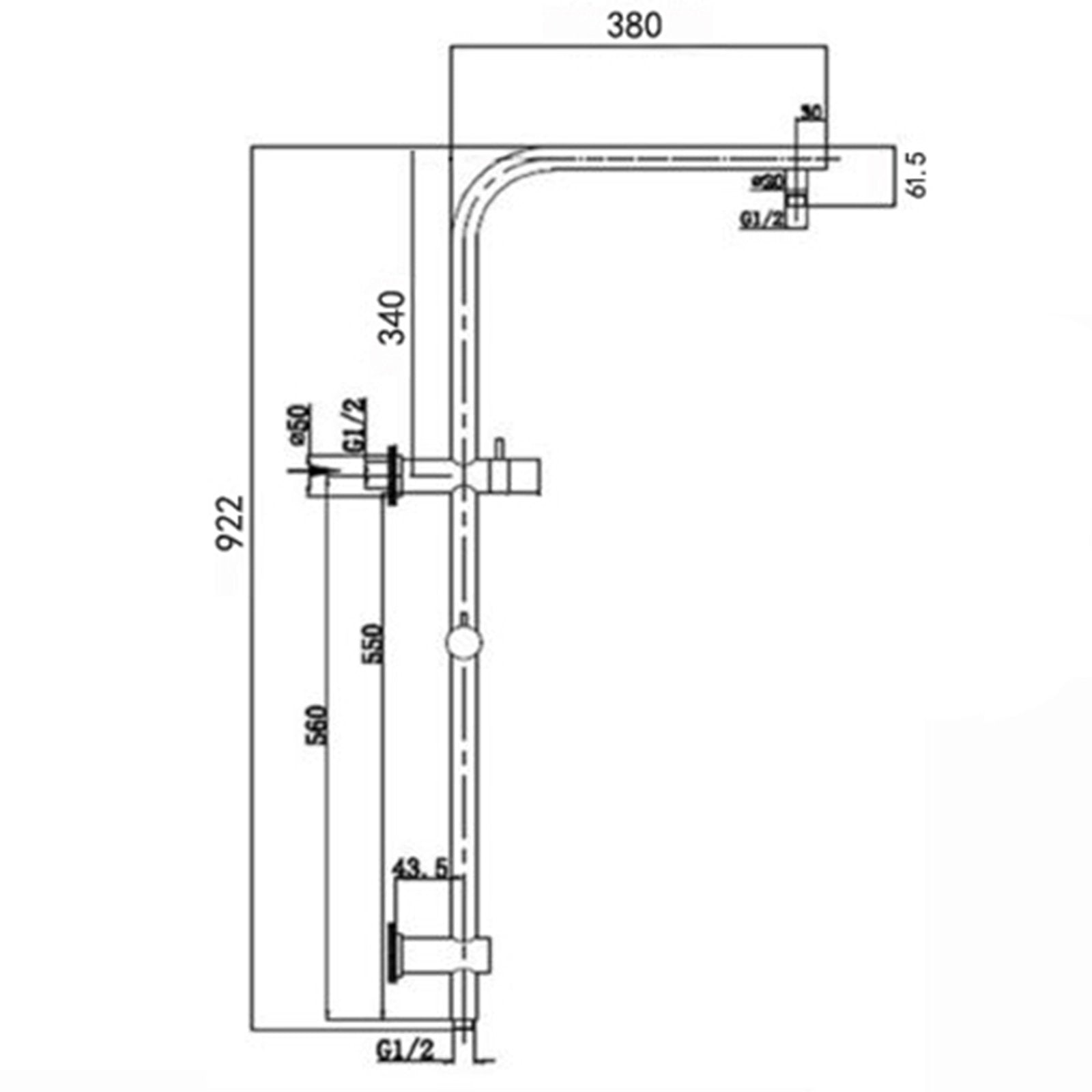 250mm Chrome Round Pentro Handheld Shower Station for Modern Bathrooms