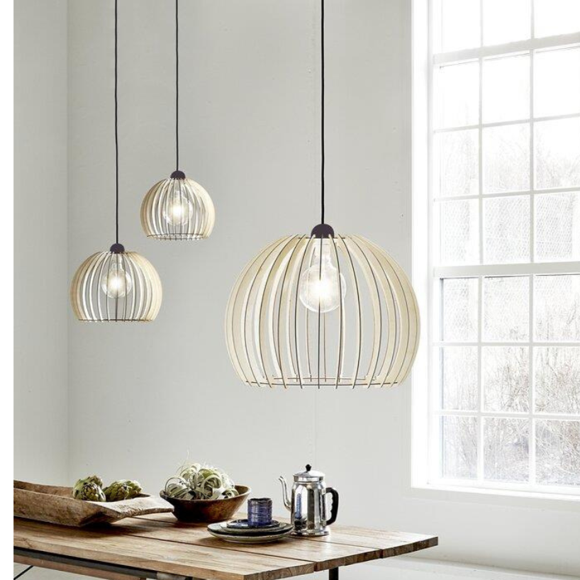 Nature-inspired Chino 30 Wooden Pendant Light for Kitchen or Dining