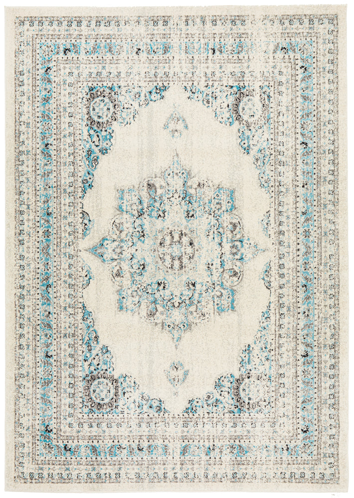 Elegant Century 922 Off - White Rug with Floral Design
