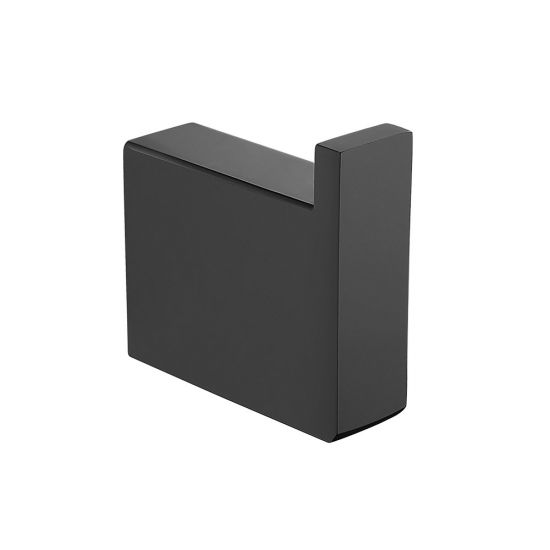 Matte Black Square Double Robe Hook - Durable 304 Stainless Steel