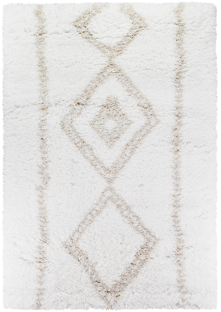 Cobi Soft Beige and White Machine-Made Rug 8745A for Modern Homes