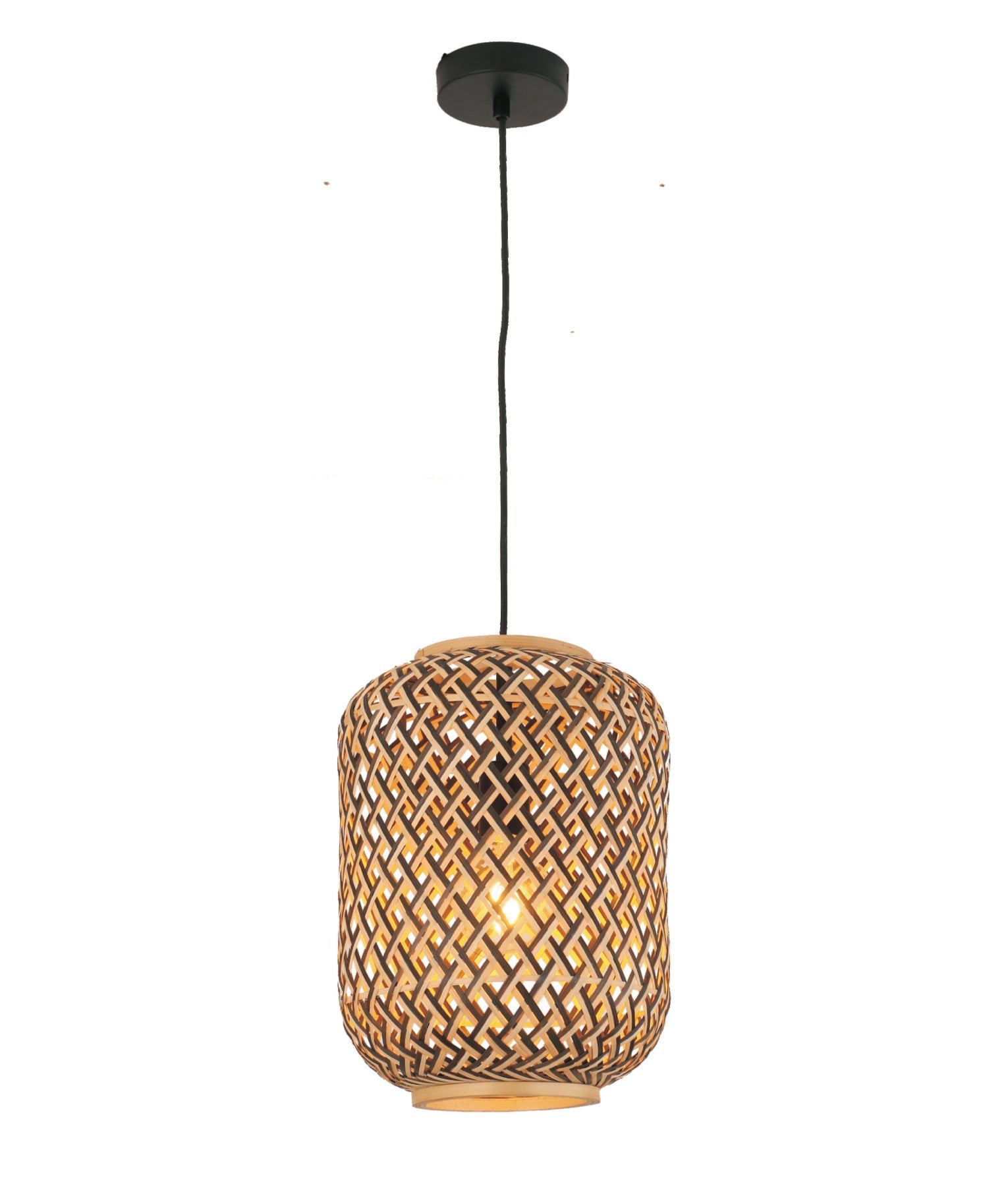 Hot Deal! Bohemian Brown/Natural Bamboo Cylinder Interior Pendant Light