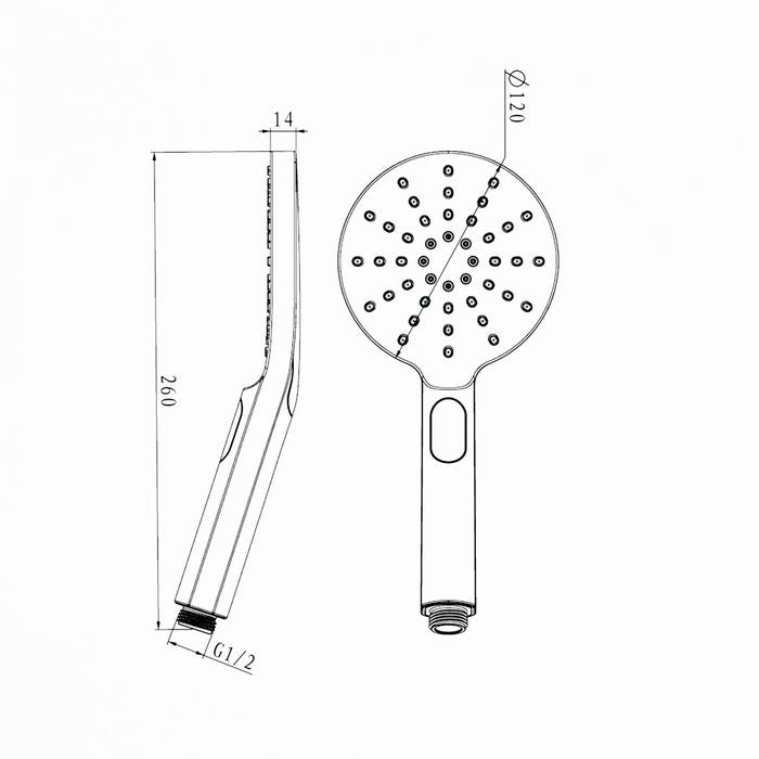 PAVIA Twin Brushed Gold Round Shower on Rail with 250mm Top Inlet