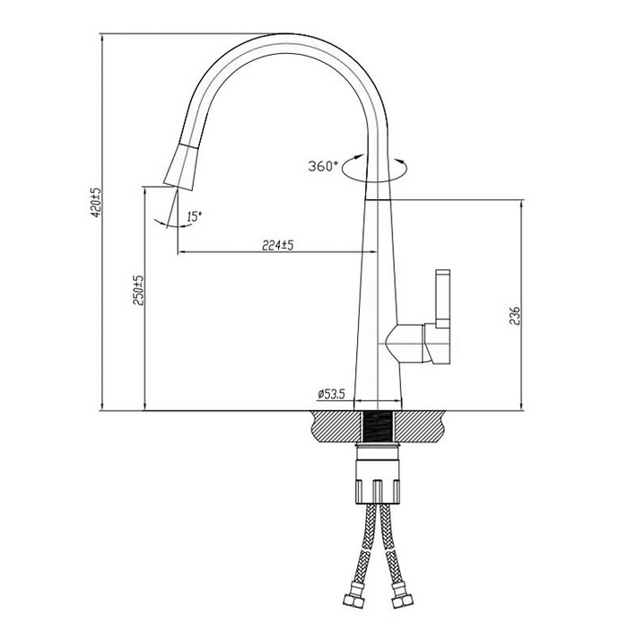 OTTI Black Pull Out Sink Mixer 420 - Great Deal