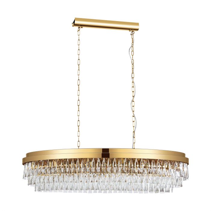 62-Inch VALPARAISO Gold-Coloured Steel Chandelier Light