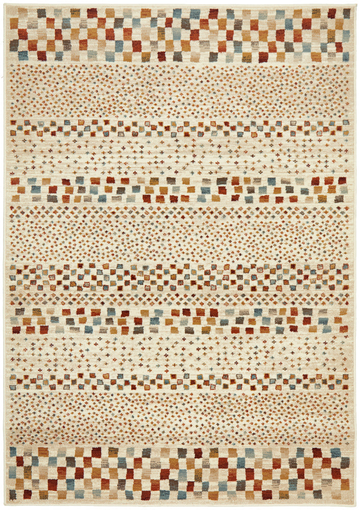 Exclusive Sale! Oxford Bone Rug with Square Patterns - A Timeless Traditional Decor Piece