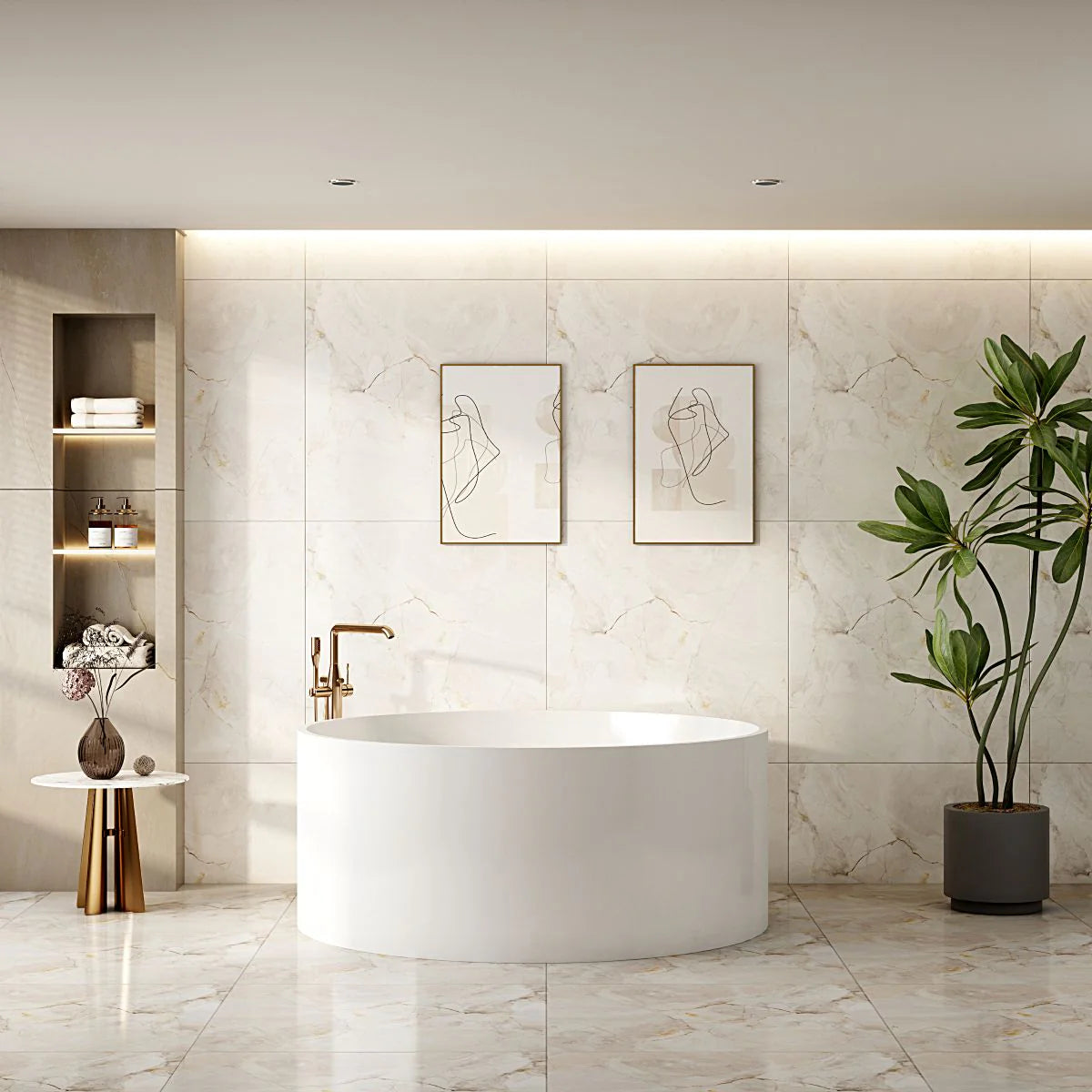 COLE 1500mm Matte White Freestanding Bathtub with Elegant Design