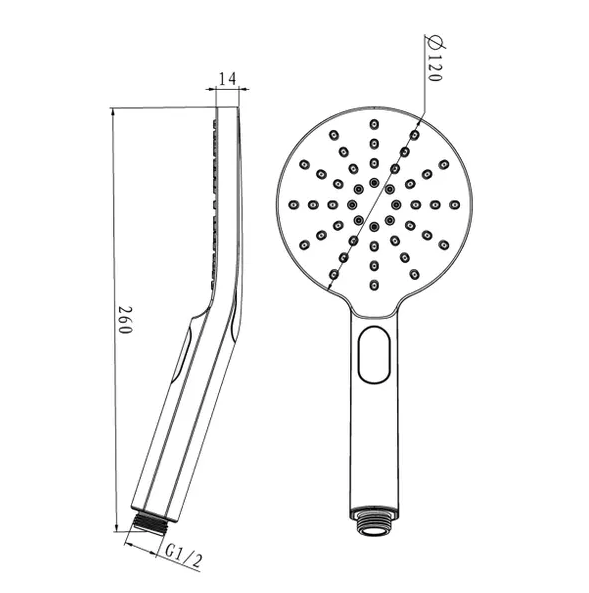 Hot Deal! PAVIA Gun Metal Round Handheld Shower Set