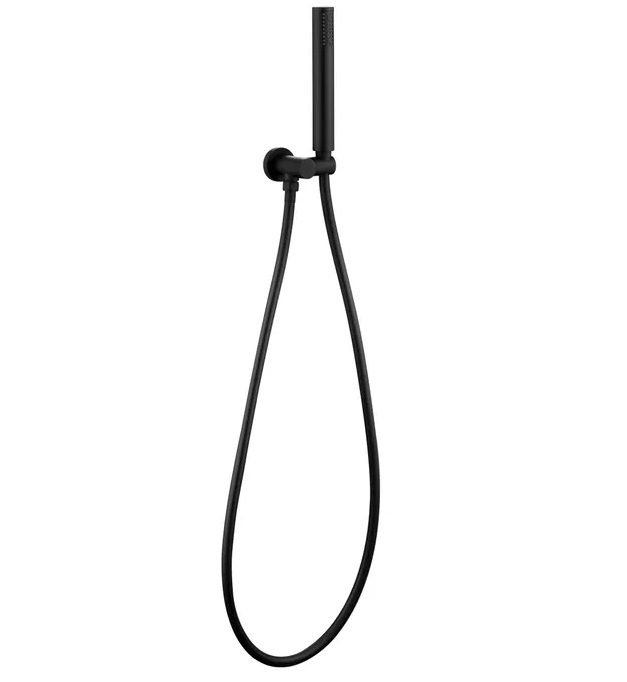 Stylish Round PAVIA Handheld Shower Set in Polished Matte Black