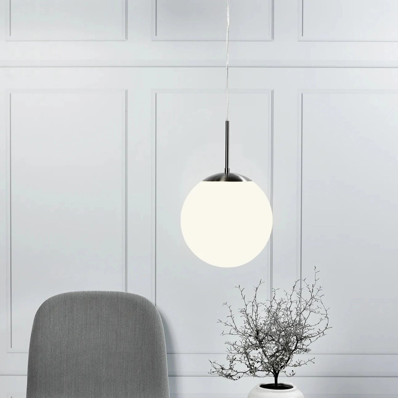 Nordlux Opal White Glass Pendant Light - Cafe 30 Style