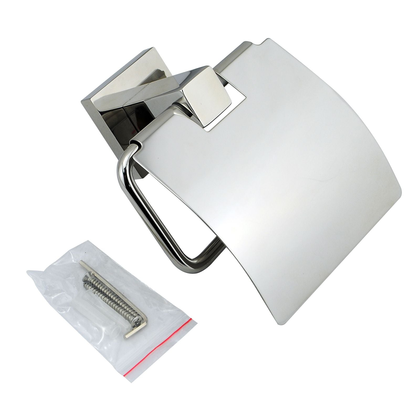 Stainless Steel Chrome-Plated Toilet Paper Roll Holder with Stylish Cover