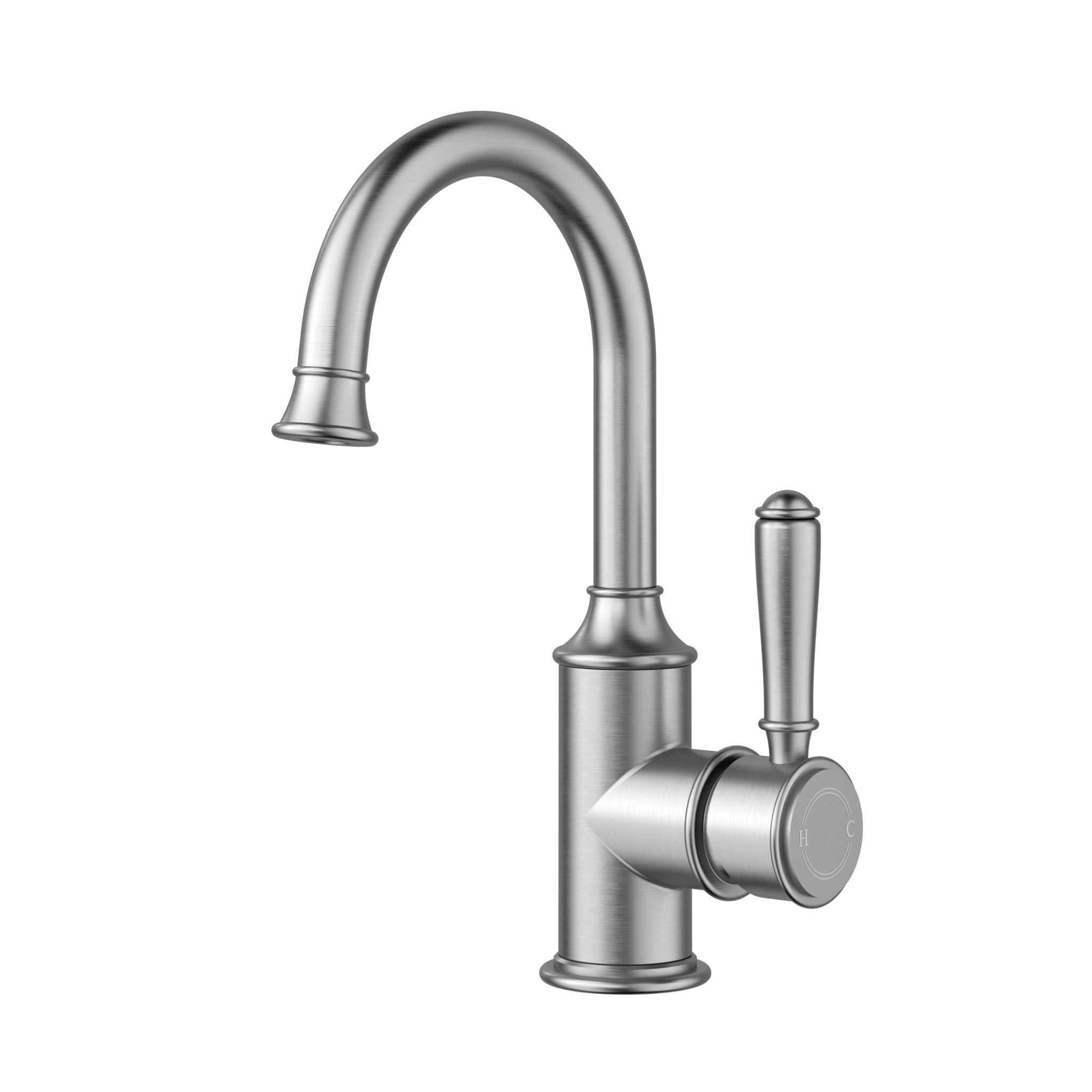 Hot Sale! Brushed Nickel Clasico Style Gooseneck Basin Mixer for Bathroom