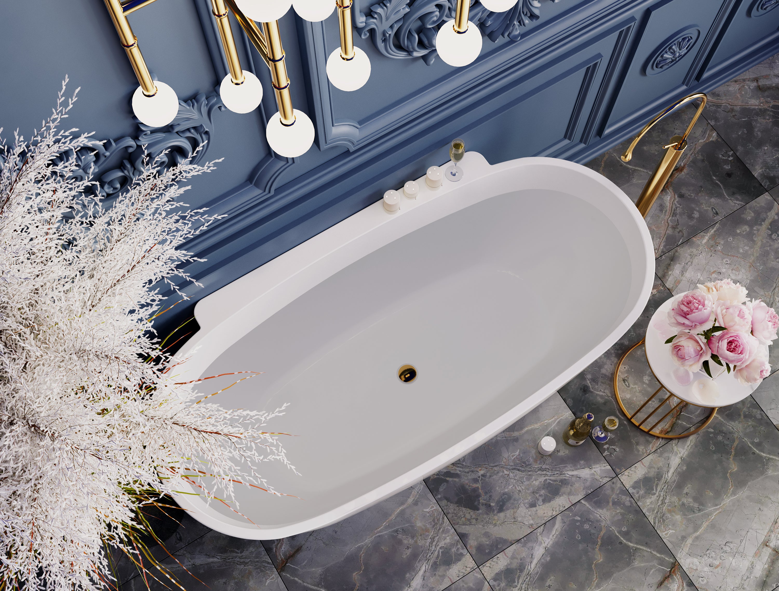 PALERMO High - Quality Freestanding Non - overflow Bathtub Available in 1650mm and 1750mm Sizes
