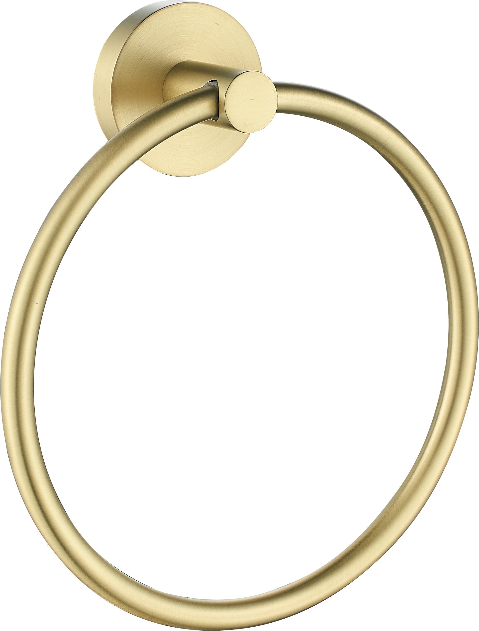 Brushed Gold Finish Otus Round Towel Ring with 7-Year Warranty