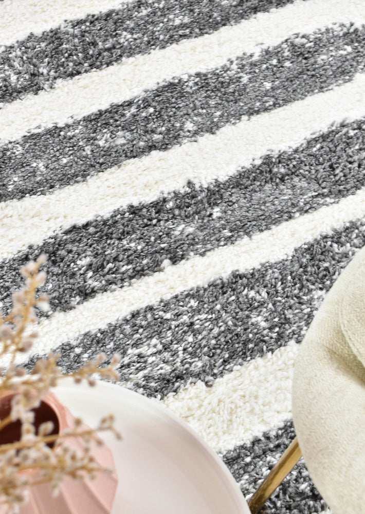 Hot Deal! Palermo Dark Grey Shaggy Rug 0B470A