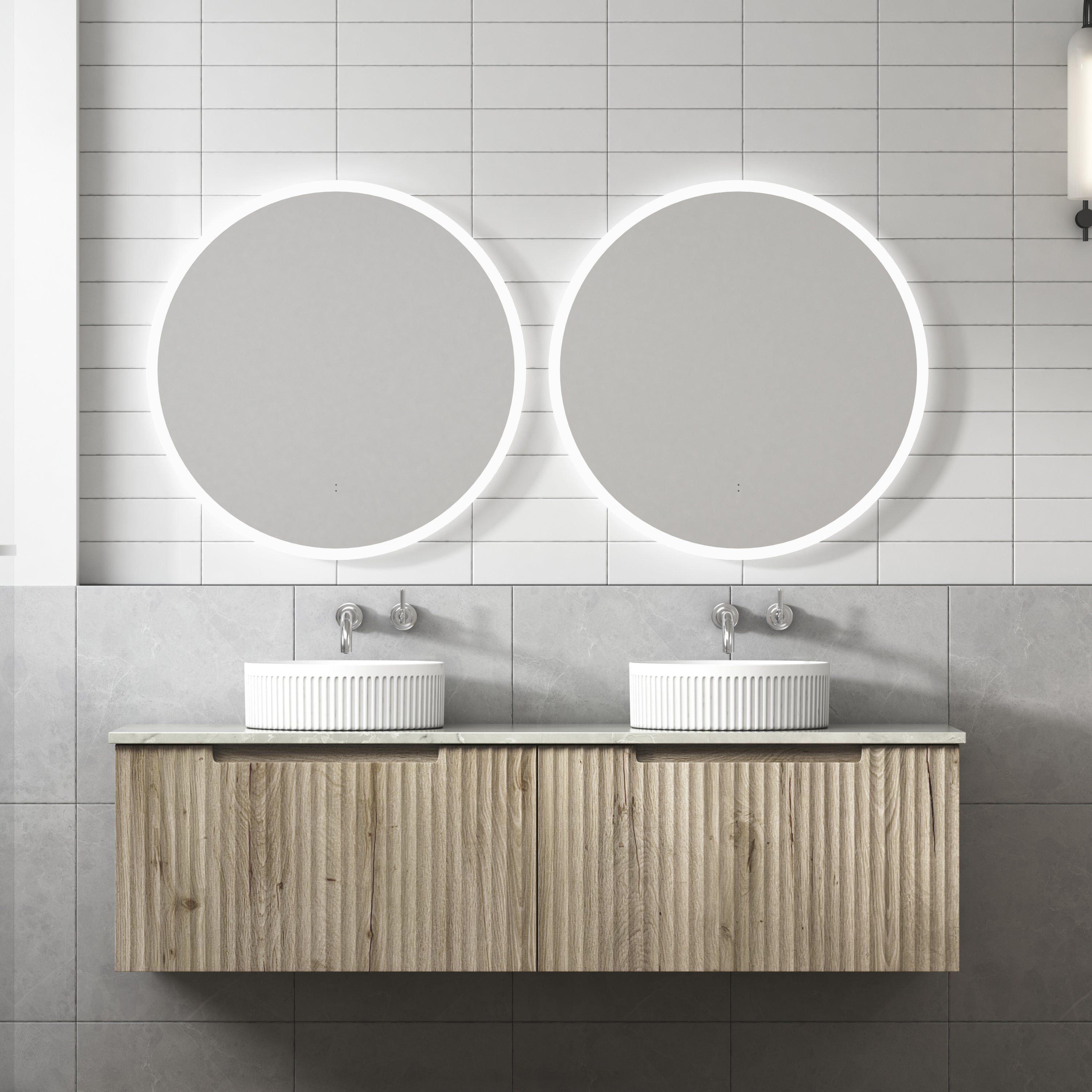 Exclusive CALDER Wall - Hung Vanity in Natural Oak (All Sizes)