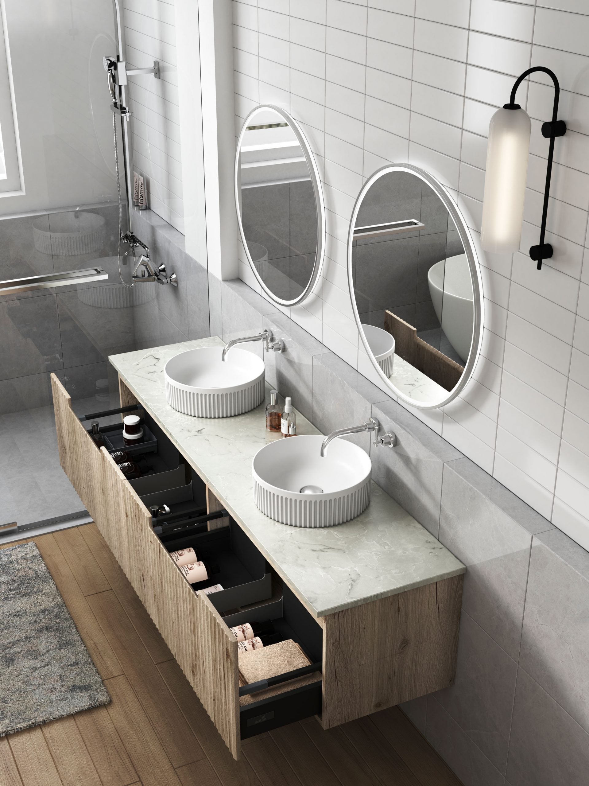Exclusive CALDER Wall - Hung Vanity in Natural Oak (All Sizes)