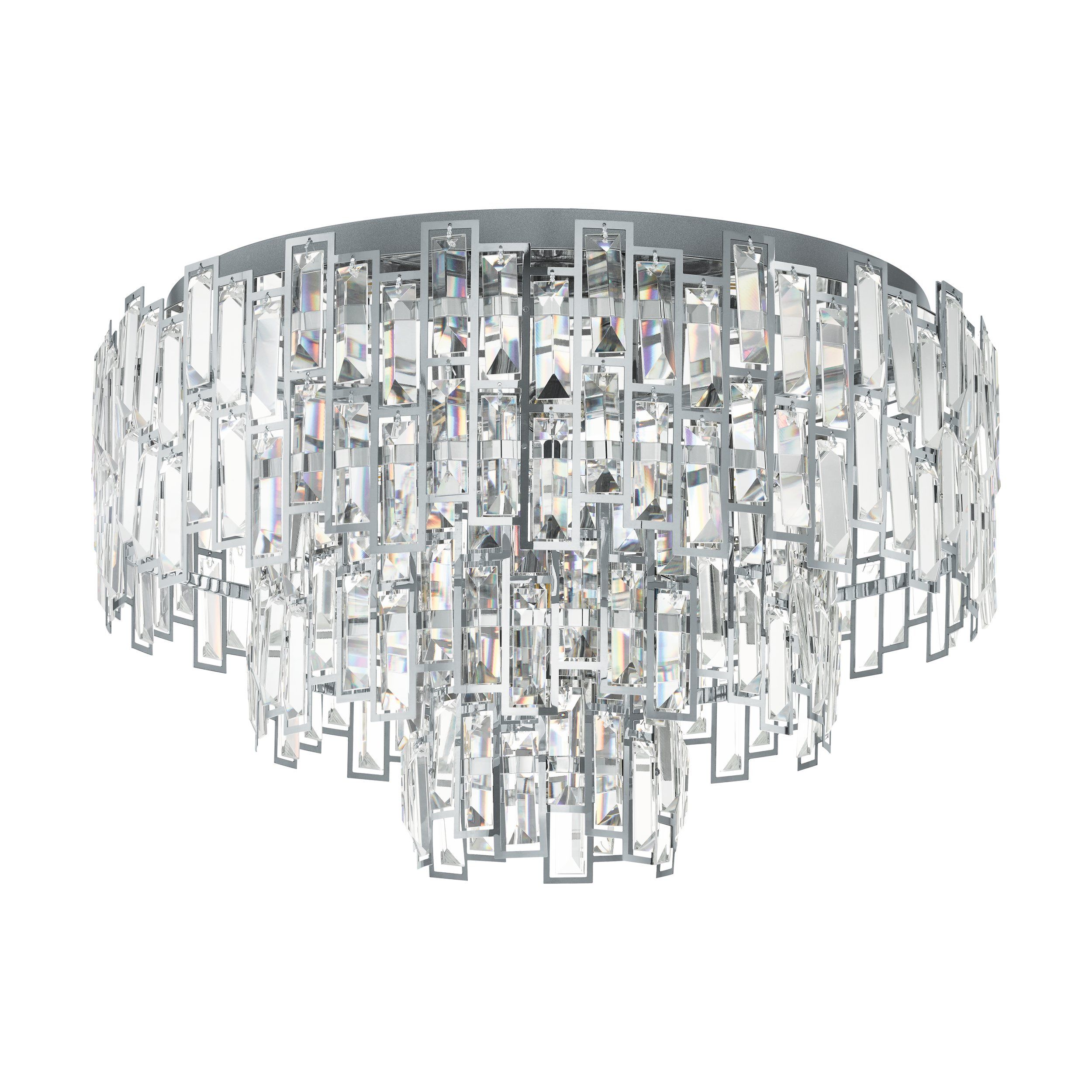 CALMEILLES 1 Chrome Finish Ceiling Light with Stunning Crystals