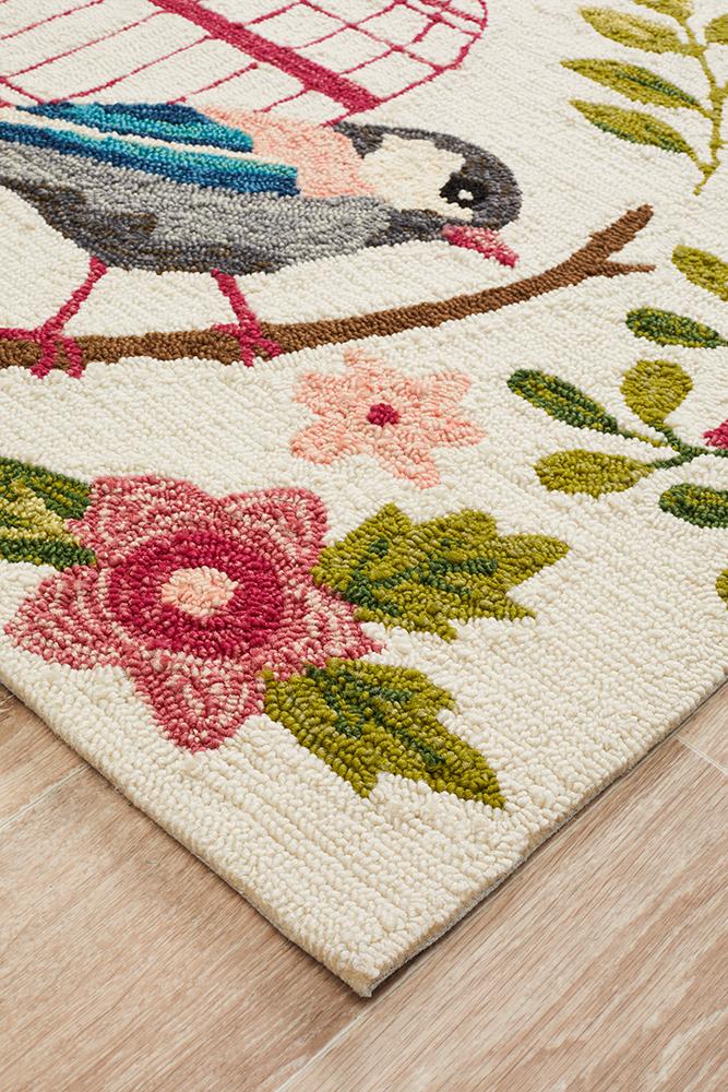 Hot Deal! Copacabana Finch and Nest Cream Indoor Outdoor Rug