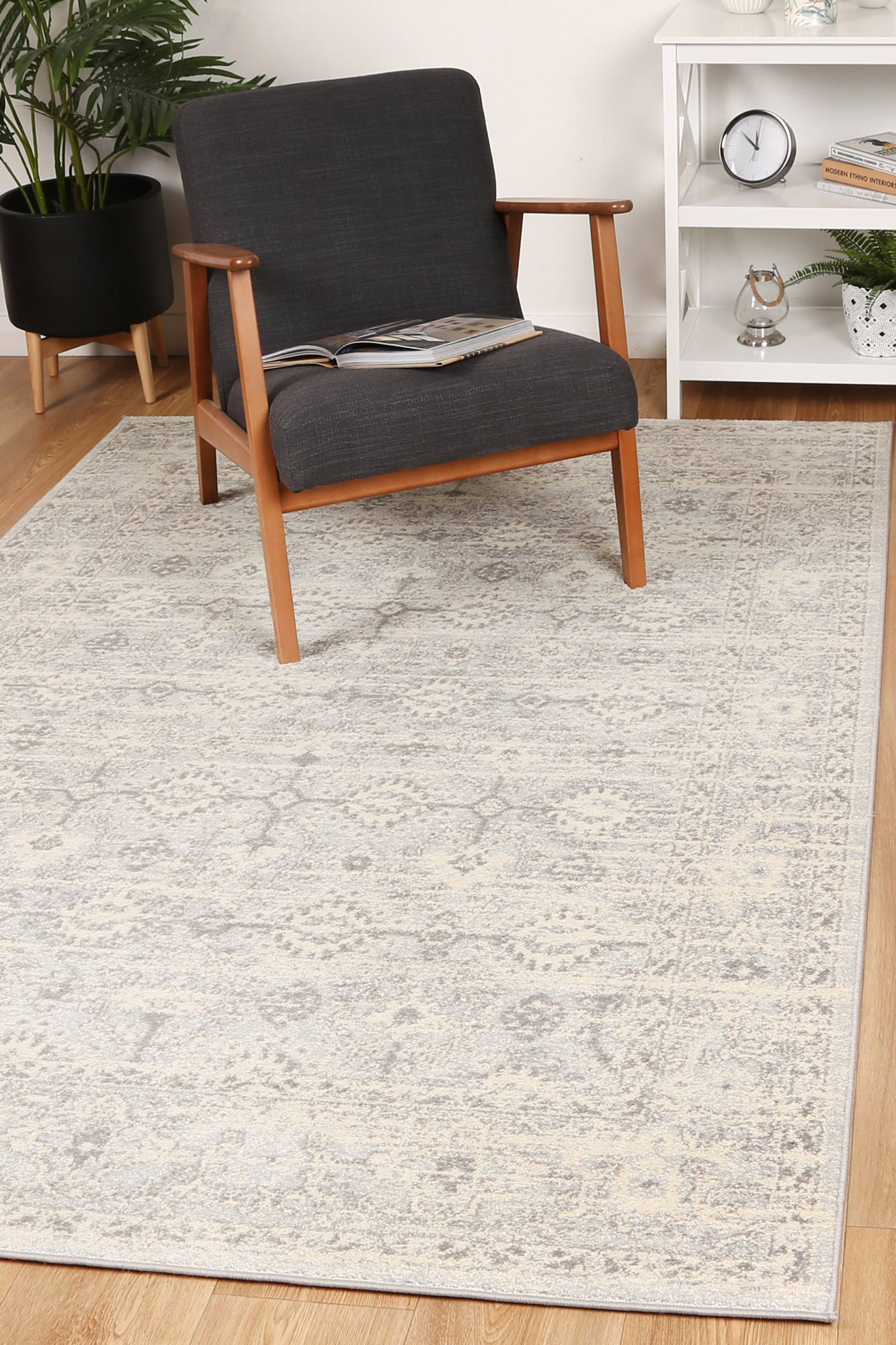 80 x 300cm Palermo Enna Durable Grey Rug for Home Decor