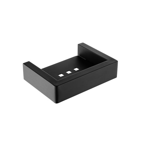 Stylish Matte Black 304 Stainless Steel Soap Dish Holder for Bathrooms