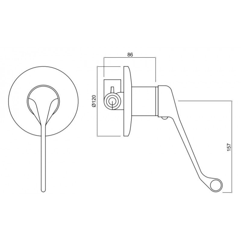 Hot Sale! Chrome Wall Mixer from Zure's Care Series