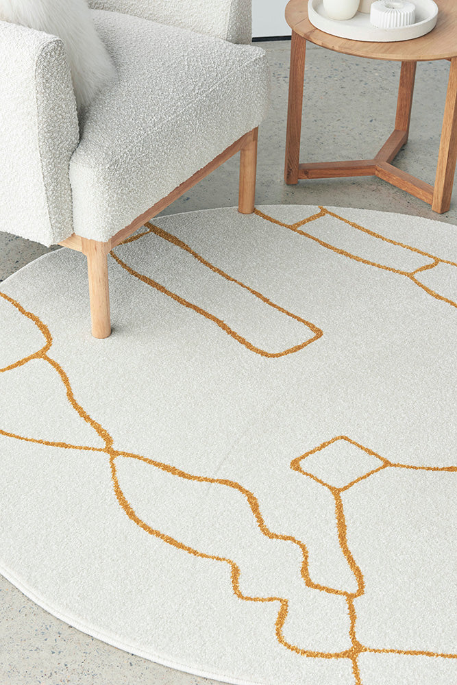 Hot Sale! Paradise Amy Gold Round Area Rug - Ideal Centerpiece for Living Spaces
