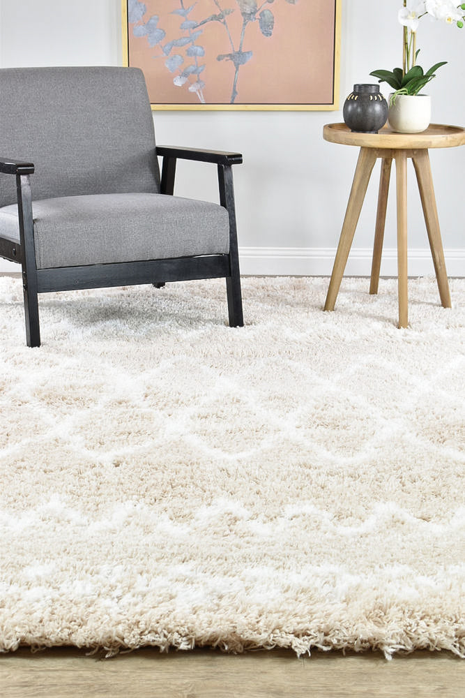 Stylish Cobi Beige 8746A Rug with 60mm Thick Pile