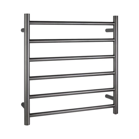 Hot Deal! 6-Bar Electric Heated Towel Rack in Brushed Gunmetal Grey