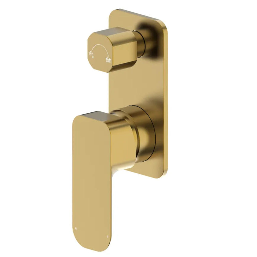 Brushed Gold Oskar Shower Mixer with Diverter for Elegant Bathrooms