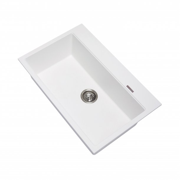 White Granite CARYSIL WALTZ Kitchen Sink - 780x510mm with Lifetime Warranty