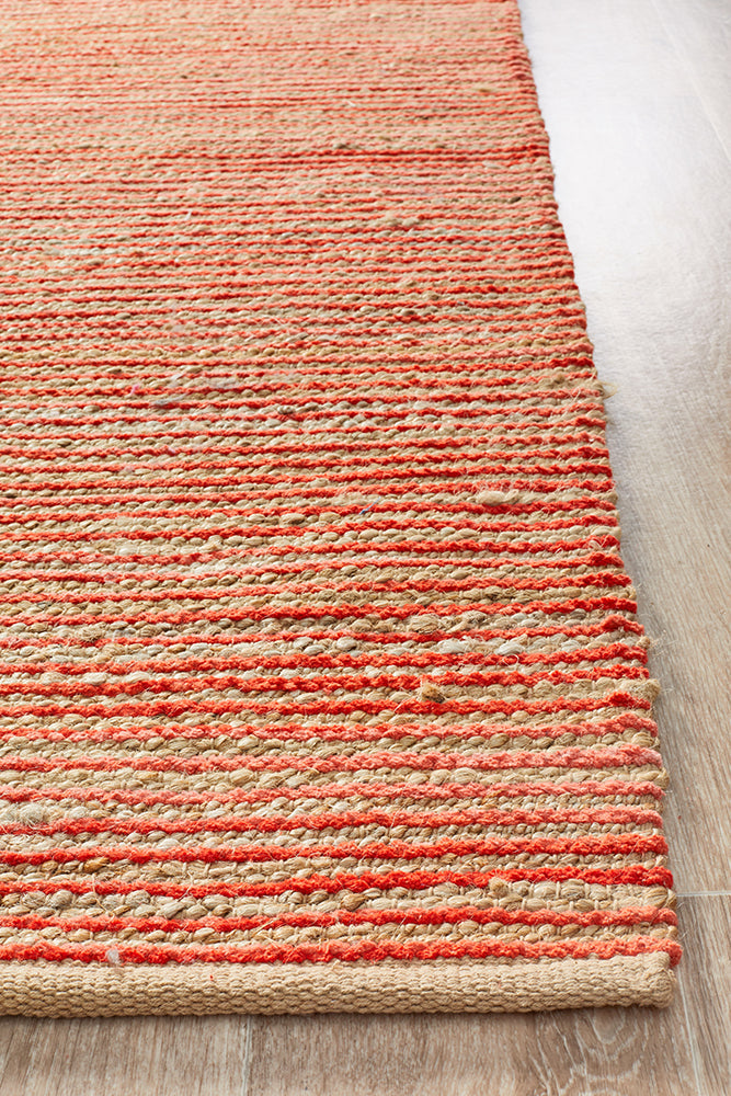 Exclusive Parade 444 Coral Jute and Cotton Rug - Handmade in India